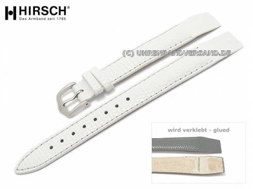 Uhrenarmband -Rainbow- 14mm wei� Eidechs-Pr�gung f�r feste Stege HIRSCH (Schlie�enansto� 12 mm) - Bild vergr��ern 
