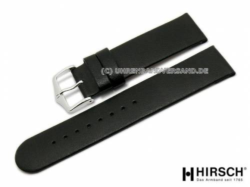 Uhrenarmband -Scandic- 24mm schwarz glatt ohne Naht von HIRSCH (Schlie�enansto� 24 mm) - Bild vergr��ern 