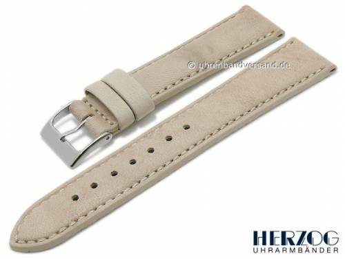 Uhrenarmband -Mailand- 18mm beige Leder abgen�ht von HERZOG (Schlie�enansto� 16 mm) - Bild vergr��ern 