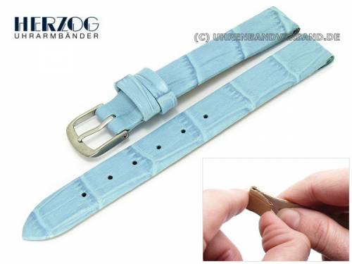 Uhrenarmband 10mm hellblau -Louisiana Clip- f�r feste Stege von Herzog (Schlie�enansto� 8 mm) - Bild vergr��ern 