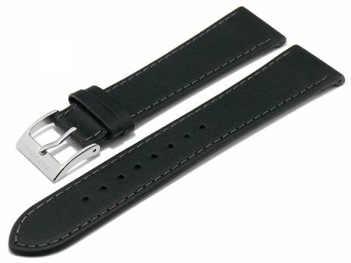 Ersatz-Uhrenarmband 21mm Leder schwarz original JUNGHANS (Schlieenansto 18mm) - Bild vergrern 