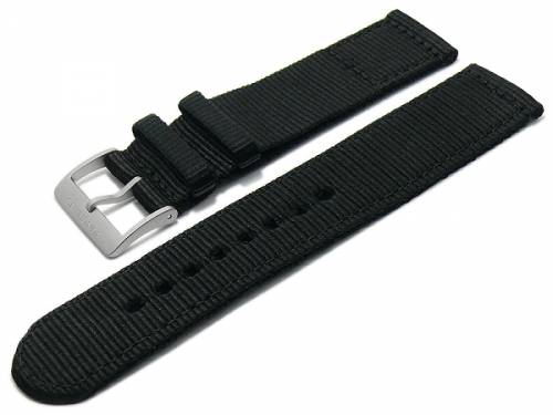 Ersatz-Uhrenarmband 21mm Textil schwarz abgnht Titanschliee original JUNGHANS (Schlieenansto 21mm) - Bild vergrern 