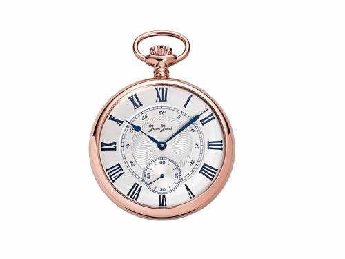 Mechanische Lepine-Taschenuhr ros�goldfarben Ziffernblatt silberfarben von JEAN JACOT (*JT*TU*) - Bild vergr��ern 