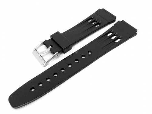 Uhrenarmband 18mm schwarz f�r CASIO etc. PVC - Bild vergr��ern 