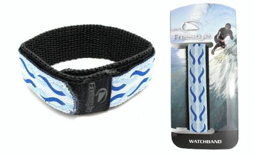Sportband 18-20mm hellblau-dunkelblau SHARK LEASH Klettverschluss von Freestyle - Bild vergr��ern 