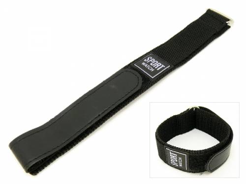 Uhrenarmband 20mm schwarz Klettband -Sport Watch- - Bild vergr��ern 