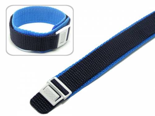 Sportband 20mm dunkelblau/hellblau mit Klettverschluss f�r CASIO Baby-G etc. - Bild vergr��ern 