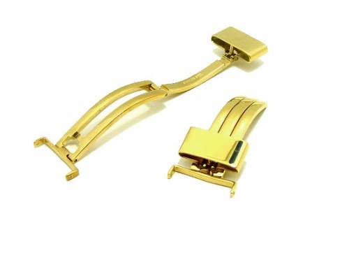 Kippfaltschlie�e (RP) 18mm Edelstahl goldfarben praktisch & elegant - Bild vergr��ern 