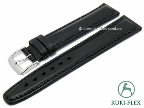 Manufaktur-Uhrenarmband 24mm schwarz HORWEEN CHROMEXCEL Leder KUKI-FLEX abgen�ht von KUKI (Schlie�enansto� 20 mm) - Bild vergr��ern 