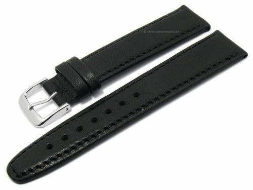 Manufaktur-Uhrenarmband 19mm schwarz HORWEEN ESSEX Leder KUKI-FLEX vegetabil gegerbt von KUKI (Schlie�enansto� 16 mm) - Bild vergr��ern 