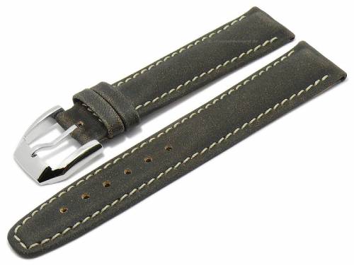 Manufaktur-Uhrenarmband 24mm anthrazit HORWEEN ROADMASTER Leder STRONG & FLEX helle Naht v. KUKI (Schlie�enansto� 20 mm) - Bild vergr��ern 