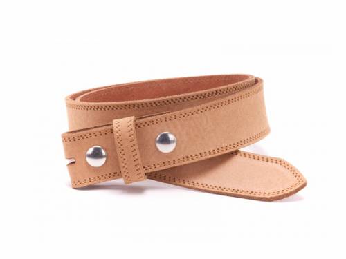 ABVERKAUF:Lederg�rtel OHNE Schlie�e Druckknopf hbraun Velourartig v. BA-98 MADE IN GERMANY - Gr��e 110 (Breite ca. 4 cm) - Bild vergr��ern 