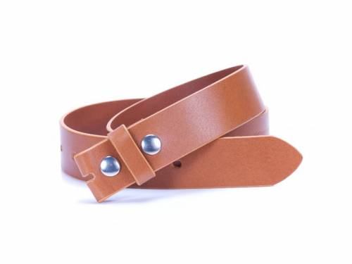 ABVERKAUF: Lederg�rtel OHNE Schlie�e Druckknopf hellbraun genarbt v. BA-98 MADE IN GERMANY - Gr��e 110 (Breite ca. 4 cm) - Bild vergr��ern 
