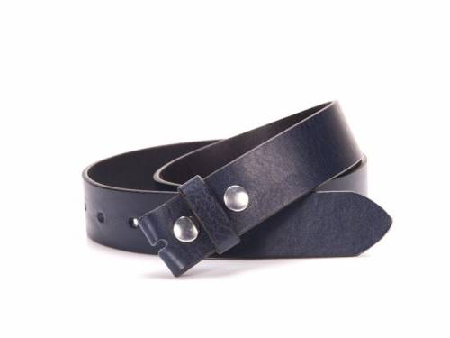 ABVERKAUF: Lederg�rtel OHNE Schlie�e Druckknopf dunkelblau genarbt BA-98 MADE IN GERMANY - Gr��e 110 (Breite ca. 4 cm) - Bild vergr��ern 