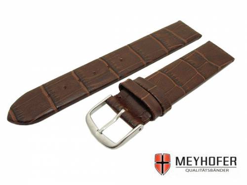 Uhrenarmband -Barcelona- 20mm dunkelbraun Alligator-Pr�gung von MEYHOFER - Bild vergr��ern 