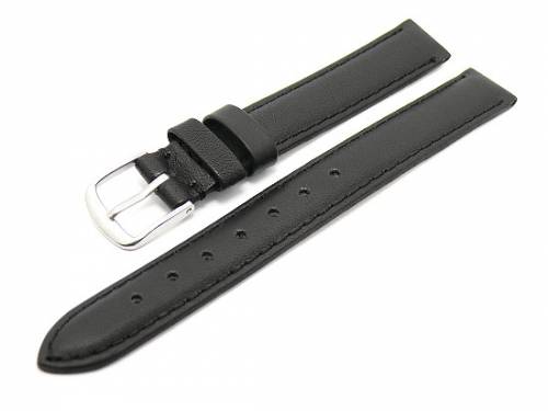 Uhrenarmband -Classic Standard- XL 12mm schwarz glatte Oberflche (Schlieenansto 12 mm) - Bild vergrern 