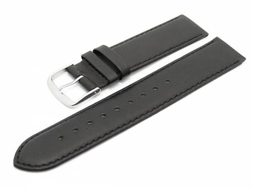 Uhrenarmband -Classic Standard- XL 22mm schwarz glatte Oberflche (Schlieenansto 20 mm) - Bild vergrern 