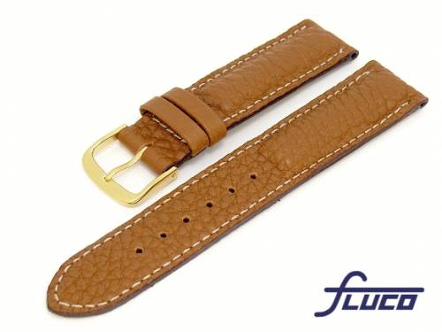Uhrenarmband -Chrono Schrumpf- 18mm hellbraun naturgeschrumpftes Leder von Fluco - Bild vergr��ern 