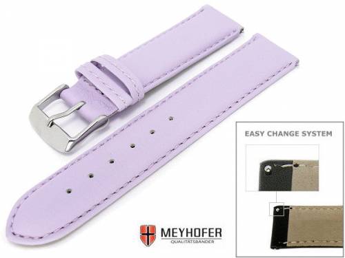 Uhrenarmband -Montpellier- 22mm flieder glatt abgen�ht mit Easy Change System von MEYHOFER - Bild vergr��ern 