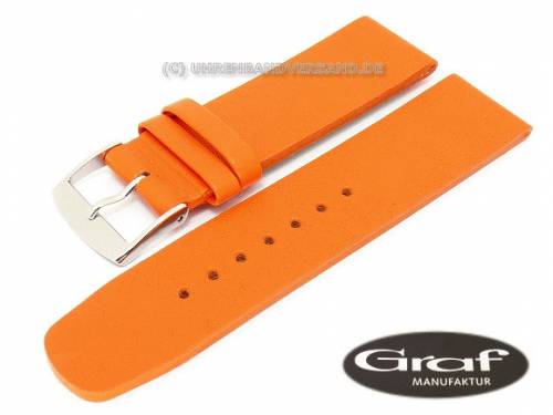 Uhrenarmband XS -Spree- 22mm orange glatt ohne Naht von Graf (Schlie�enansto� 22 mm) - Bild vergr��ern 