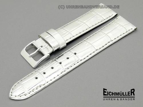 Uhrenarmband 16mm silber modisches Design Kroko von Eichm�ller (Schlie�enansto� 14 mm) - Bild vergr��ern 
