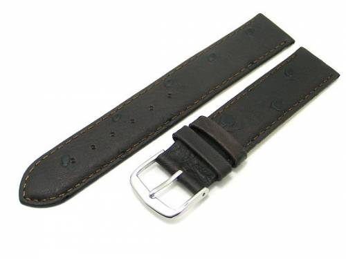 Uhrenarmband 16mm dunkelbraun Strau�-Pr�gung - Bild vergr��ern 