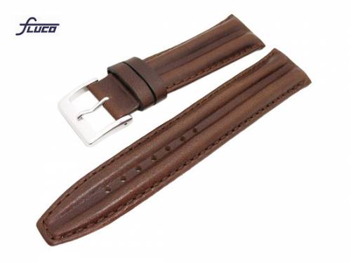 Uhrenarmband -Rustika- 18mm dunkelbraun Doppelwulst von Fluco - Bild vergr��ern 