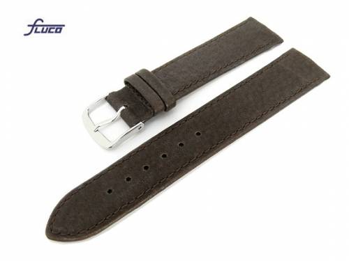 Uhrenarmband -Pig- 16mm dunkelbraun Schweinsleder genarbt von Fluco (Schlie�enansto� 16 mm) - Bild vergr��ern 