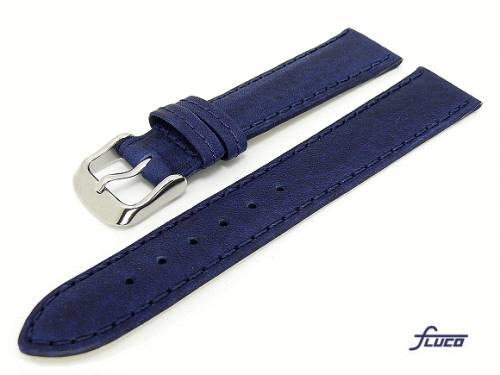 Uhrenarmband -Amerika- XL 20mm dunkelblau grob genarbt von Fluco (Schlie�enansto� 18 mm) - Bild vergr��ern 