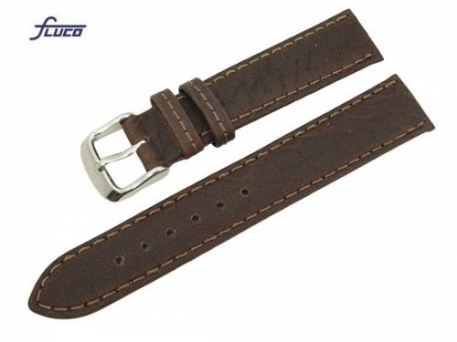 Uhrenarmband -Amerika- 18mm dunkelbraun grob genarbt von Fluco (Schlie�enansto� 16 mm) - Bild vergr��ern 