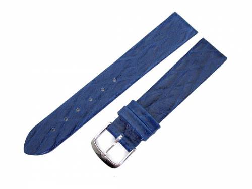 Uhrenarmband 20mm fester Steg blau elegant genarbt - Bild vergr��ern 
