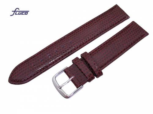 Uhrenarmband -Salamander- 16mm bordeaux Salamander-Narbung von Fluco (Schlie�enansto� 16 mm) - Bild vergr��ern 