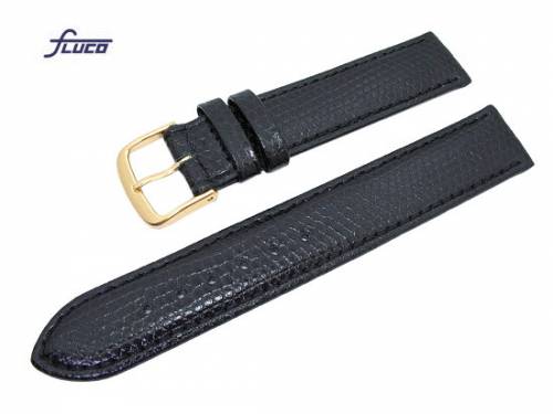 Uhrenarmband -Salamander- 20mm schwarz Salamander-Narbung von Fluco (Schlie�enansto� 20 mm) - Bild vergr��ern 