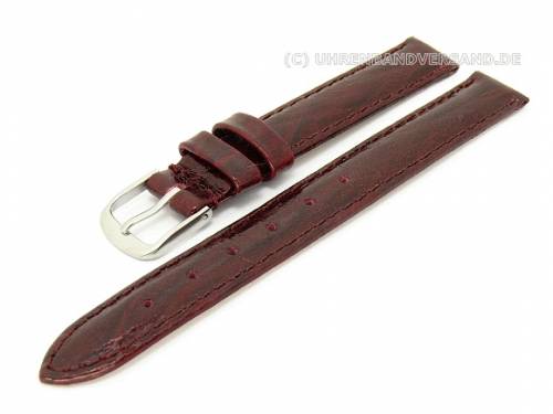 Uhrenarmband 14mm bordeaux elegant genarbt gl�nzend - Bild vergr��ern 