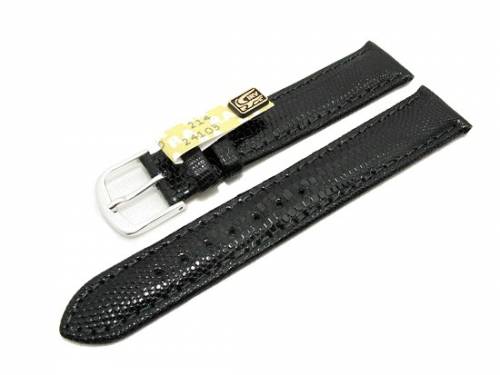 Uhrenarmband 16mm schwarz EULIT echt Eidechse (Schlie�enansto� 14 mm) - Bild vergr��ern 