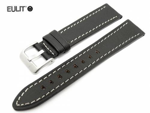 RIOS1931 Fliegeruhrenarmband Aus Rindsleder – Handgefertigt In Deutschland, 22 Mm, Braun Mit Weißer Naht