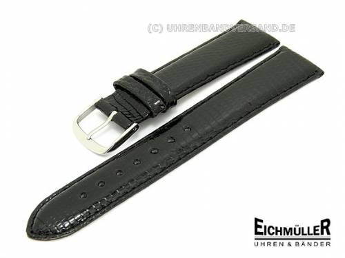PREISTIPP: Uhrenarmband 16mm schwarz echt Eidechse abgen�ht von Eichm�ller (Schlie�enansto� 14 mm) - Bild vergr��ern 