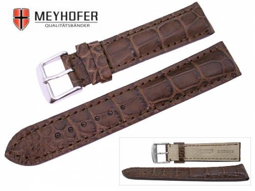 Uhrenarmband -Vicenza- 18mm dunkelbraun echt Alligator von MEYHOFER (Schlie�enansto� 16 mm) - Bild vergr��ern 