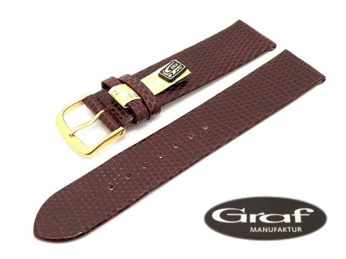 Uhrenarmband -Lizzy- 20mm dunkles weinrot echt Eidechse gl�nzend von Graf (Schlie�enansto� 18 mm) - Bild vergr��ern 
