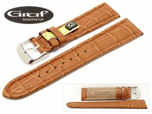Uhrenarmband -Swing- 20mm hellbraun echt Alligator Louisiana Wulst von Graf (Schlie�enansto� 18 mm) - Bild vergr��ern 