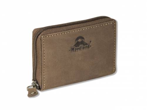 Kartenetui/Mini-Geldb�rse echt B�ffelleder braun mit RFID-Schutz Rei�verschlu� von Woodland - Bild vergr��ern 