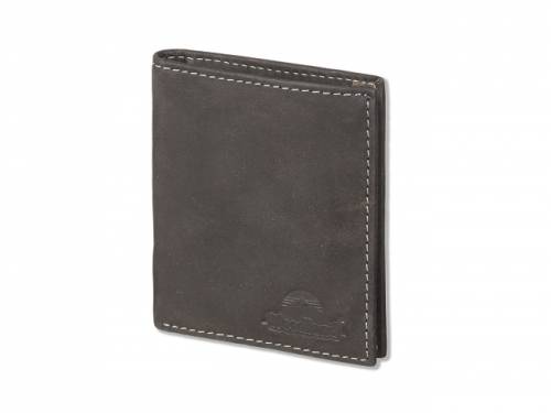 Kartenetui/Mini-Geldb�rse echt B�ffelleder anthrazit mit RFID-Schutz Druckknopf-Verschlu� von Woodland - Bild vergr��ern 
