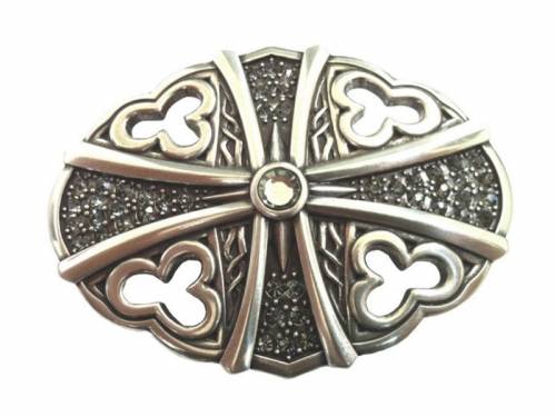 G�rtelschlie�e Metall silberfarben Glamour-Look passend f�r G�rtelbreite 40 mm - Bild vergr��ern 