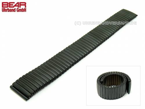 Uhrenarmband Edelstahl 16mm bzw. 18mm Zugband schwarz matt von BEAR - Bild vergr��ern 