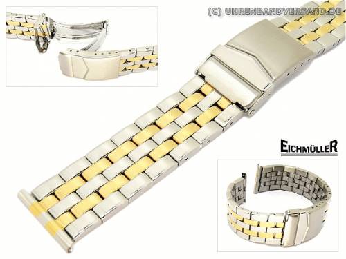 Uhrenarmband Edelstahl bicolor 20mm Massiv-Optik sportlich-elegantes Design von Eichm�ller - Bild vergr��ern 