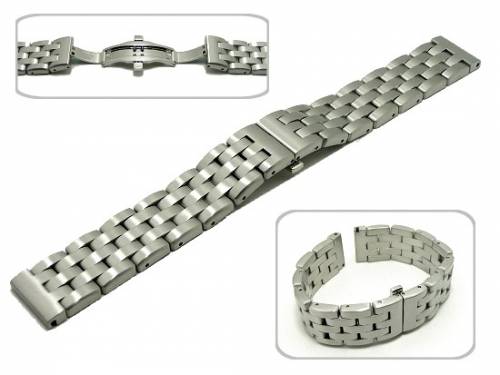 Uhrenarmband Edelstahl 22mm massiv schwere Ausf�hrung fein geb�rstet mit Butterfly-Faltschlie�e - Bild vergr��ern 