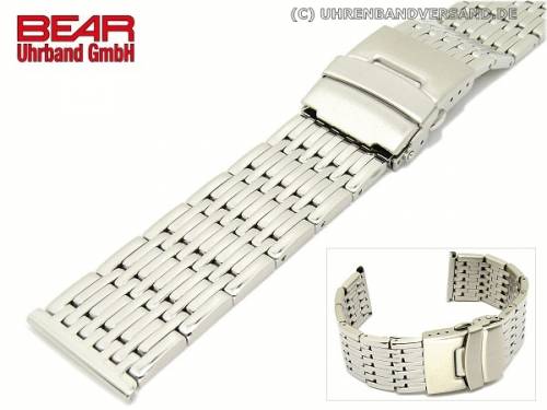 Edelstahl-Uhrband 24mm Massiv-Optik satiniert elegant von BEAR - Bild vergr��ern 