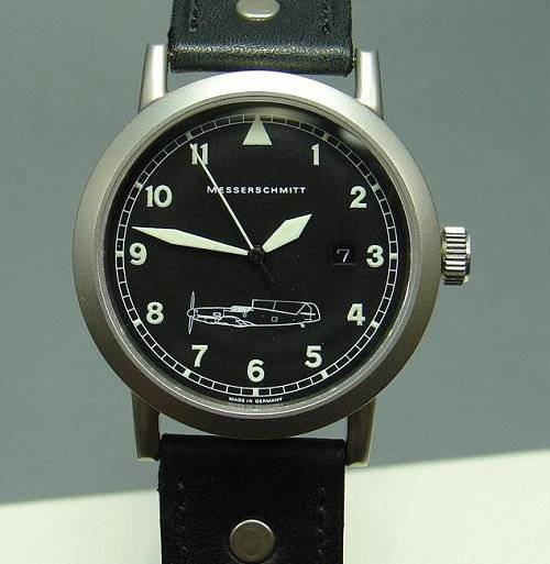 1a Angebot: Fliegeruhr (Quarz) Messerschmitt \-ME 109-L\- Edelstahl sandgestrahlt - Produktbild 