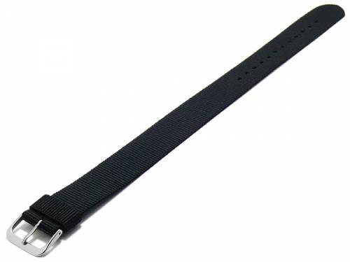 Uhrenarmband 20mm schwarz Nylon/Textil Durchzugsband von MABRO Steel (Schlieenansto 20 mm) - Bild vergrern 