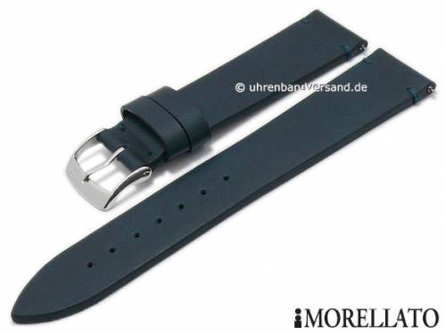 Uhrenarmband -Simple- 18mm dunkelblau Leder glatt mit Schnellwechsel-Stegen von MORELLATO (Schlieenansto 16 mm) - Bild vergrern 